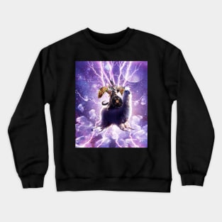 Lazer Warrior Space Cat Riding Llama With Taco Crewneck Sweatshirt